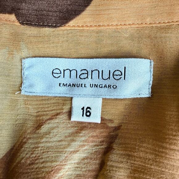 Vintage Emanuel Ungaro 100% Silk Sheer Collared Shirt Floral print top - Picture 3 of 7